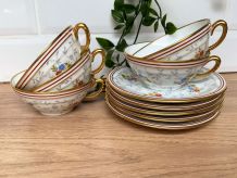 Set de 5 tasses et sous-tasses Bernardaud Limoges