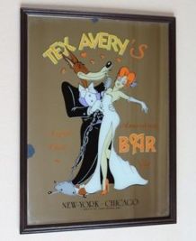 Ancien miroir Tex Avery 40 X 30 cm
