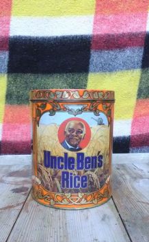 Ancienne boite en tôle lithographiée (Uncle ben's rice)