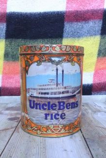 Ancienne boite en tôle lithographiée (Uncle ben's rice)