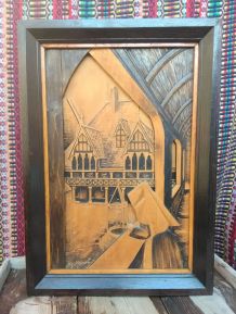 Tableau en bois sculpté - Les hospices de Beaune 