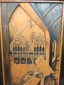 Tableau en bois sculpté - Les hospices de Beaune 