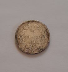 Rare : 1/2 Franc Argent 1844 A Louis Philippe Ier Paris , De