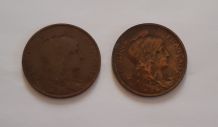 Lot 2 X 5 Centimes Dupuis 1912-1916 Bronze . 2