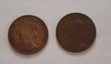 Lot 2 X 5 Centimes Dupuis 1912-1916 Bronze . 1
