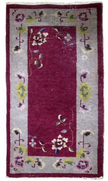 Tapis ancien Chinois Art Deco fait main, 1B700