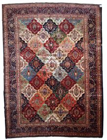 Tapis ancien Persan Kashan fait main, 1B724