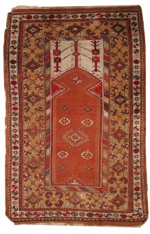 Tapis ancien Turc Melas fait main, 1C316