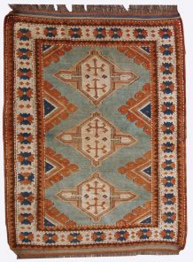 Tapis vintage Caucasien Kazak fait main, 1C324