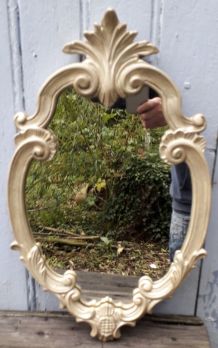 miroir argenté en bois