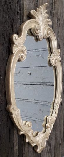 miroir argenté en bois