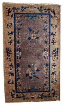 Tapis ancien Chinois Art Deco fait main, 1C354