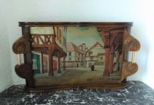 Grand plateau Art déco signé DOPE (années 50) 