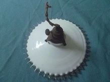 suspension blanche  opaline , vintage