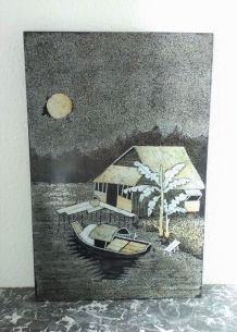 Tableau sur bois (années 80)