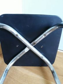 Tabouret métal chromé et skaï