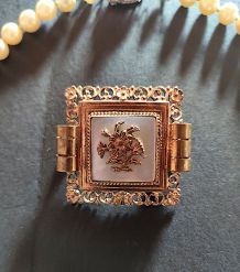 Beaux bijoux Vintage Collier perles &amp;amp; broche Art Déco