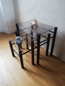 Tables gigognes en verre Yves Boutboul