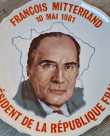 Assiette porcelaine François mitterand 