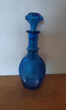 carafe bleue pointes de diamant avec bouchon d'origine