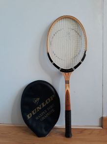 Raquette de tennis Dunlop en bois avec sa housse