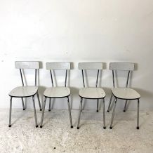 Ensemble de 4 chaises en formica vintage 70's