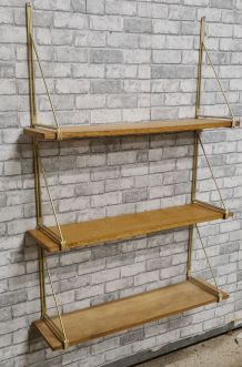 tres grande etagere metal et plaquage chene  claire , solide