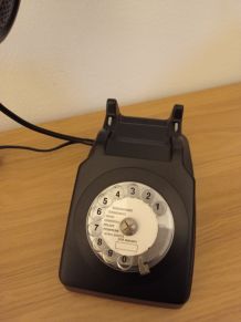 Lampe téléphone vintage années 70 noir mat