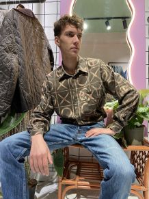 MOSCHINO - CHEMISE MARRON A DETAILS