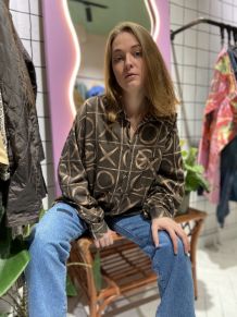 MOSCHINO - CHEMISE MARRON A DETAILS