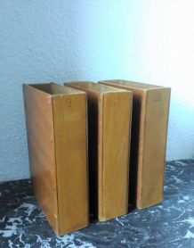 3 casiers de rangement de bureau en bois (vintage)