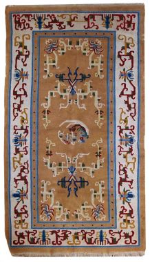 Tapis vintage Chinois Art Deco fait main, 1C429