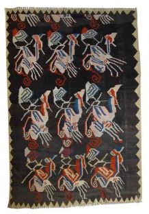 Tapis ancien Caucasien Karabagh fait main, 1C450