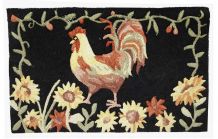 Tapis vintage Américain Hooked fait main, 1C462