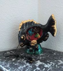 Lampe veilleuse en céramique (poisson et coquillages)