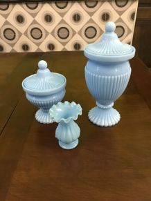 Trio d'opalines bleues