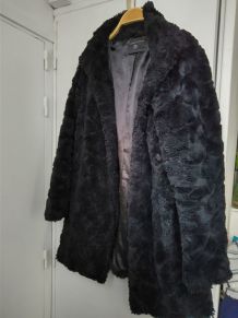 Manteau droit fourrure sherpa femme taille 38