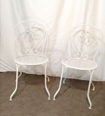 Paire de chaises vintage fer forgé par Mathieu Mategot 1960