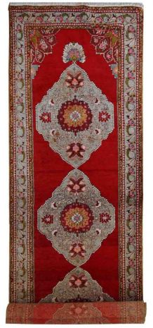 Tapis vintage Turc Oushak fait main, 1C515