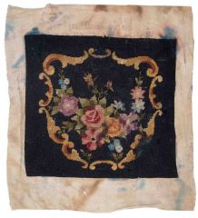 Tapis ancien Anglais Needlepoint fait main, 1C560