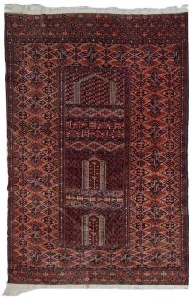 Tapis vintage Turkmène Hachli fait main, 1C562