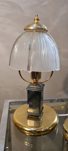  2 jolie lampes de chevet ou de table 1970 de luxe ; 25x20 ,