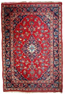 Tapis vintage Persan Kashan fait main, 1C766