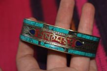 ancien Bracelet argente et pierre turquoise indien