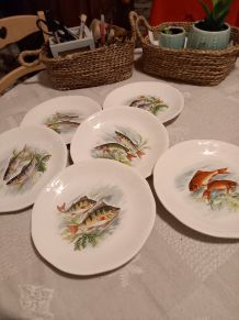 6 assiettes de Gien 