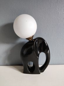 lampe en céramique avec globe opaline