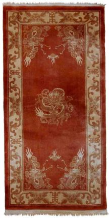 Tapis vintage Chinois Art Deco fait main, 1C591
