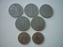 Lot 7 Anciennes Pièces de monnaies 100 Lires  Italie 