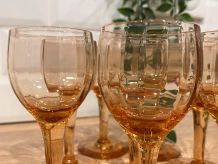 Set de 8 verres à vin blanc roses