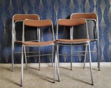 chaises pliantes vintage assise et dossier en tissu imprimé